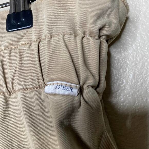 Mother The Yoyo Ruffle Greaser Ankle Tan Khaki Pants Paper Bag Waist Size 34 - Picture 10 of 16